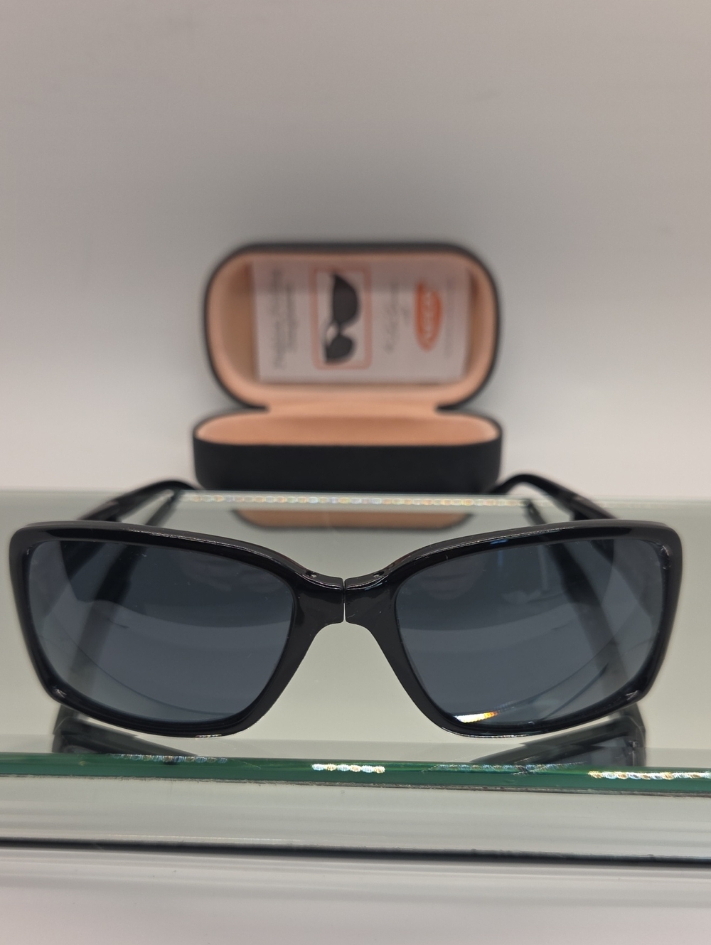 Lori Greiner Neox Black Foldable Rectangular Sunglasses With Case